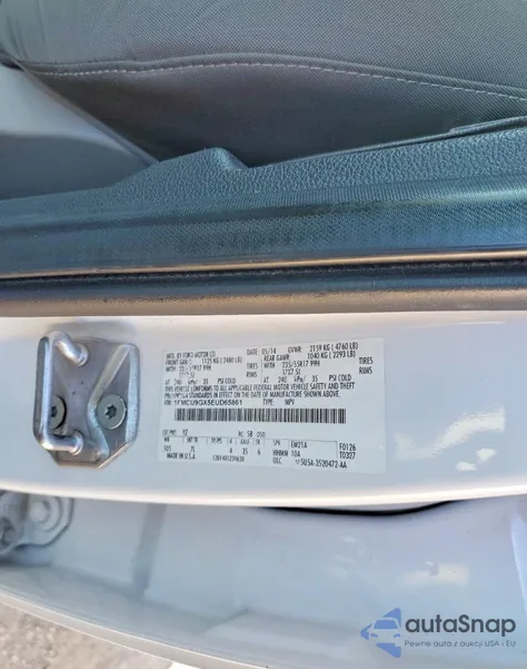 2014 Ford Escape Se из США, поврежденный, VIN 1FMCU9GX5EUD65861